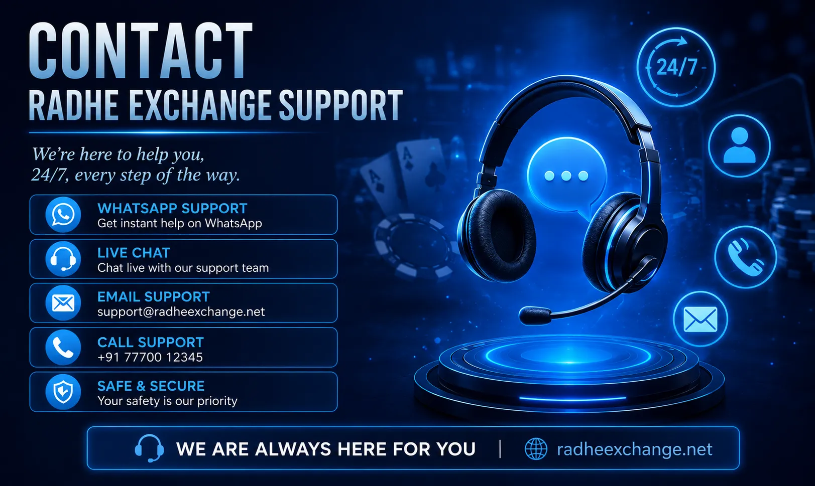 radhe exchange contact